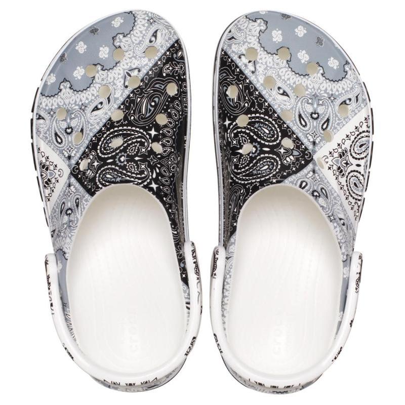 Crocs EVA Beyaka Locke Print Crocs Casual Comfortable Beach Sandals Unisex Blue
