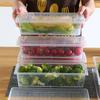 Fridge Food Box Transparent Removable Drain Tray Refrigerator Food Container with Lid for Fruit Vegetable