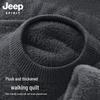 JEEP SPIRIT Herrplädstickad vintertröja med plyschfoder