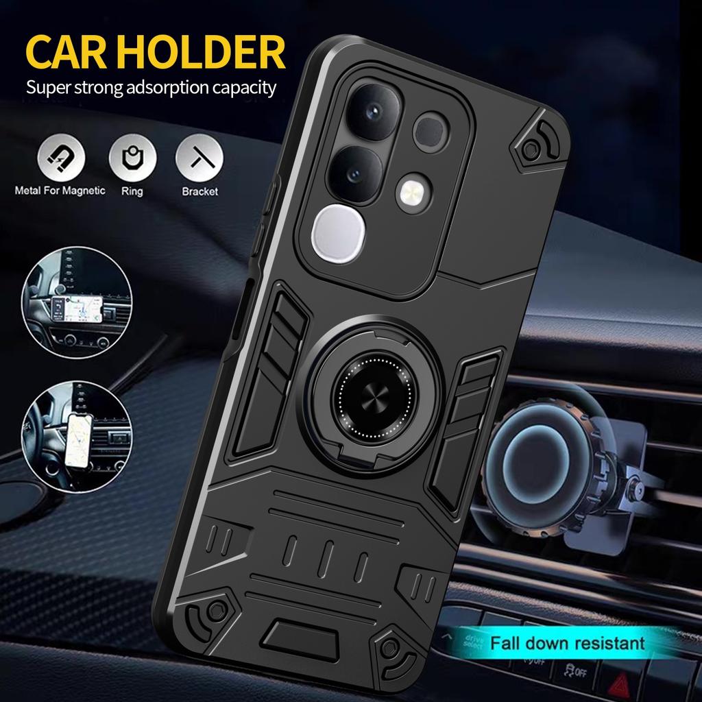 Case For VIVO Y29 Y39 Y04 Y29S T4X Armor Shockproof Ring Stand Holder Shell Coque Fundas For VIVO V50 Lite V50E V50
