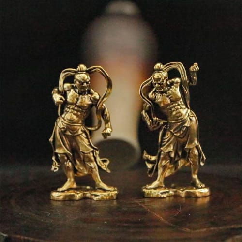 

GWWG Nio Statues, Brass Material, Set of 2 Buddha Statues, Kongorikishi Statues
