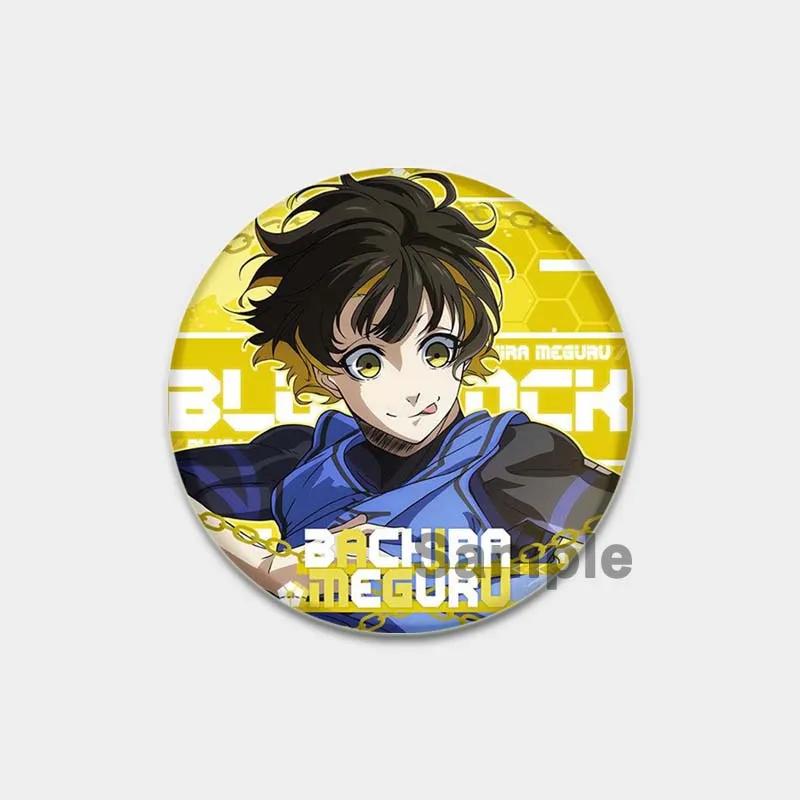 

32/44/58 мм Круглые синие кнопки-застежки в виде аниме-персонажа из мультфильма Isagi Yoichi Брошь на заказ Прикрепляемый значок Аксессуары для косплея Ювелирные изделия Подарки 58mm