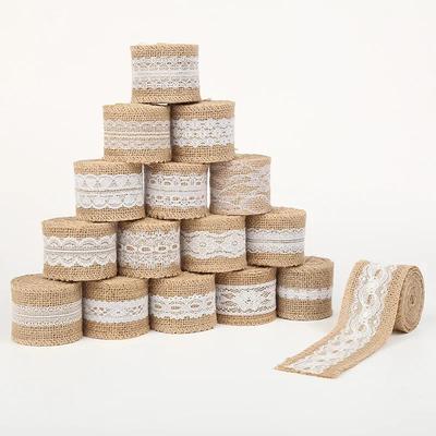 1Meter/roll Natural Jute Burlap Ribbon Hessian Lace Jute Roll Rustic Wedding Decoration Christmas Decor Party Supplies