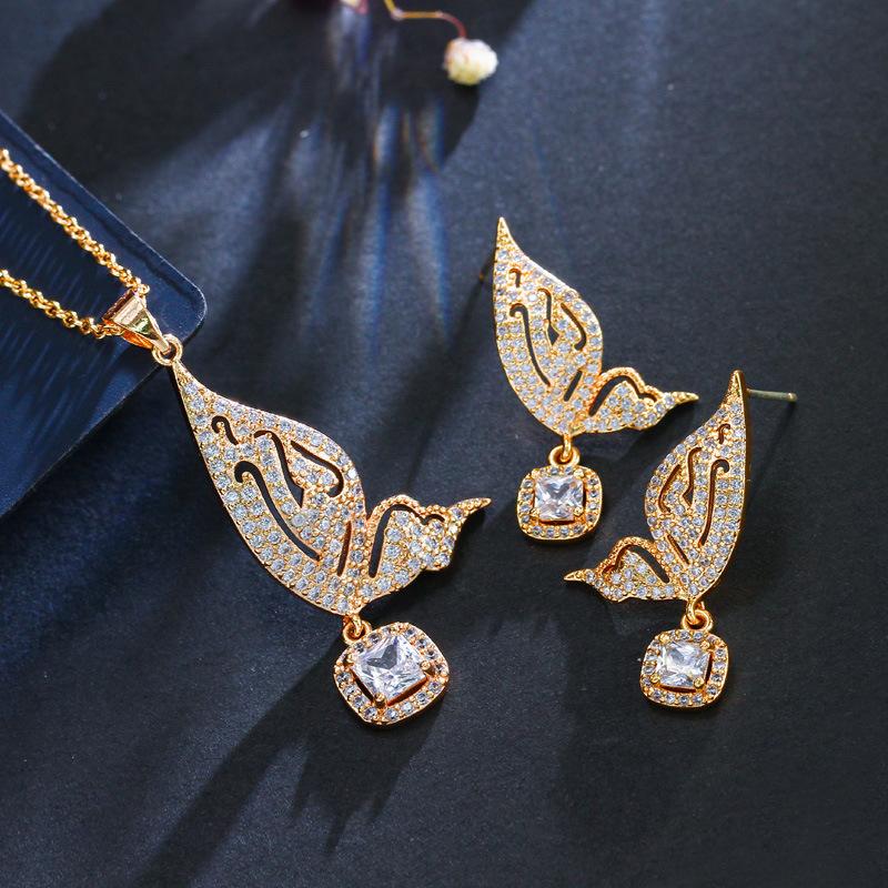 Ohrringe, Stil Zirkon Schmetterling Stecker