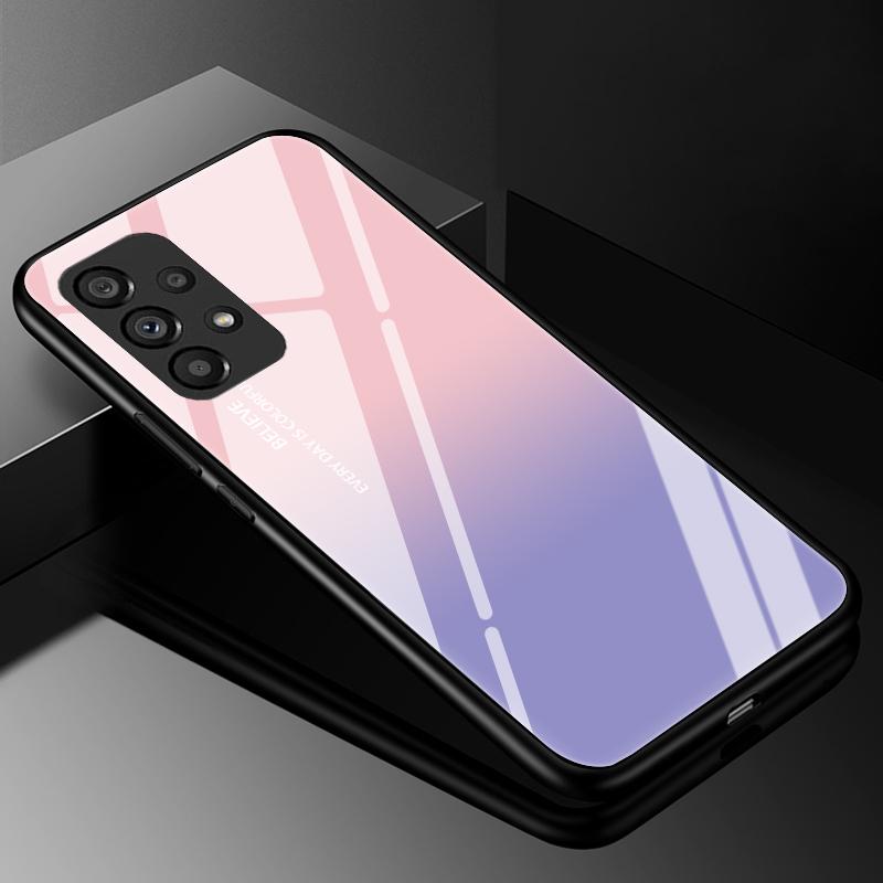 Tempered Glass Phone Case For Samsung Galaxy A31 A51 A71 5G A10 A10S A20 A30 A30S A50 A50S A70 Capa Luxury Hard Back Bumper