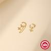 Geometric Fringe Eight-Pointed Star Rhinestone Ear Cuff Earrings Women Minimalist Fashion Jewelry