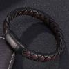 Punk Jewelry Mens Charm Braided Leather Bracelet Cuff Bracelet Stainless Steel Clasp Bangle Fashion Wristband