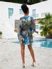 European & American Mesh Fabric Printed Beach Cover-up: Sexy Vacation Dress & Sun Protection Bikini Layer