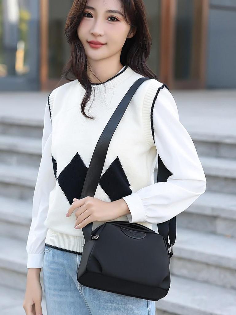Premium Oxford Cloth Waterproof Crossbody Bag - Lightweight, Multi-Layer, Large Capacity, Casual Single Shoulder Handbag