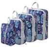 4Pcs/Set Printed Compression Storage Bag Large Capacity Expandable Luggage Storage Bags Set Dampproof Foldable Suitcases Bag
