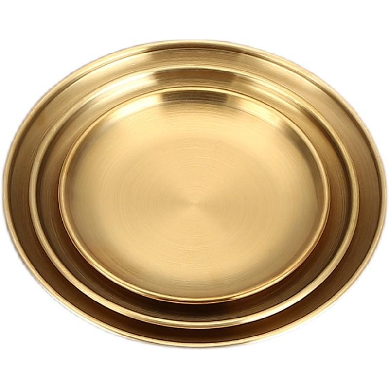 Stainless Style Dinner Plates Gold Serving Plate Restaurant Fish BBQ Skewers Seafood Sushi Plate Large Flat Storage Tray