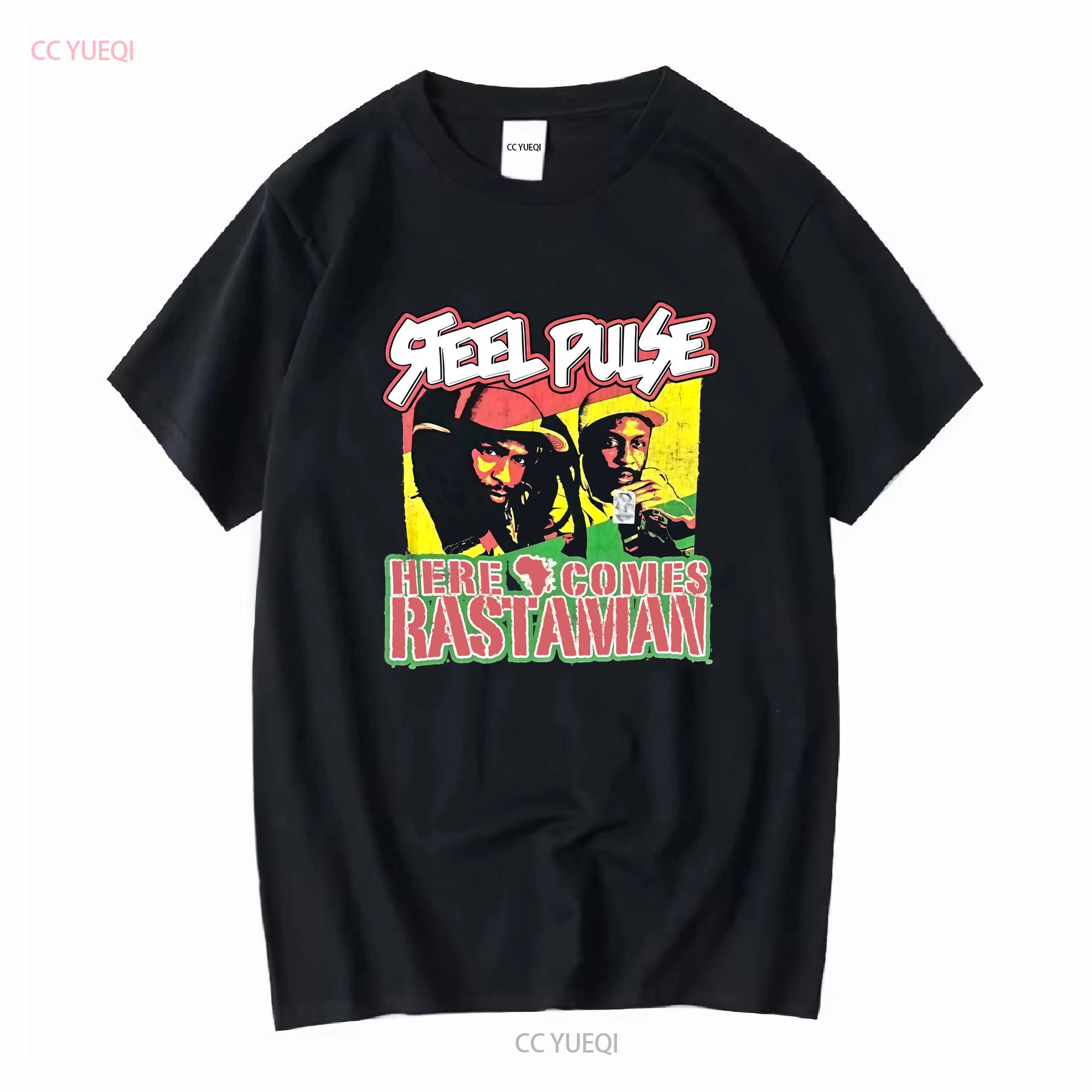 

Vintage 2000s Steel Pulse Here Comes Rastaman Reggae Hiphop Medium Black T shirt vintage Washed Top For Everyday Wear 4XL