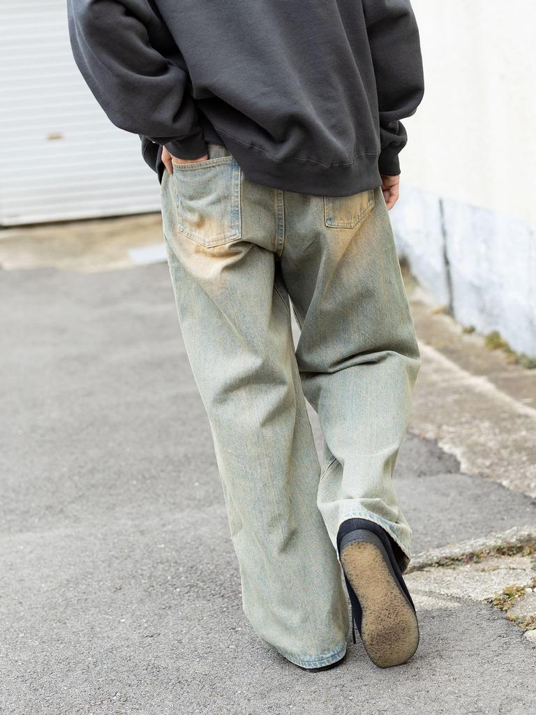 Jeans Blast Wide Straight Denim INDIGO S [Beams Heart] Men's