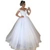 Elegant One-Shoulder V-Neck Slim European & American Wedding Dress with Fluffy Lace Train