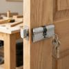 with 3 Keys Door Lock Cylinder Silver Door Lock Core Sturdy Home Door Lock  Interior Door Lock Swap