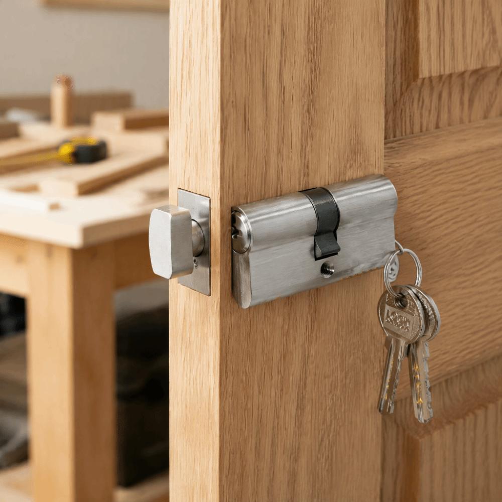 with 3 Keys Door Lock Cylinder Silver Door Lock Core Sturdy Home Door Lock Interior Door Lock Swap