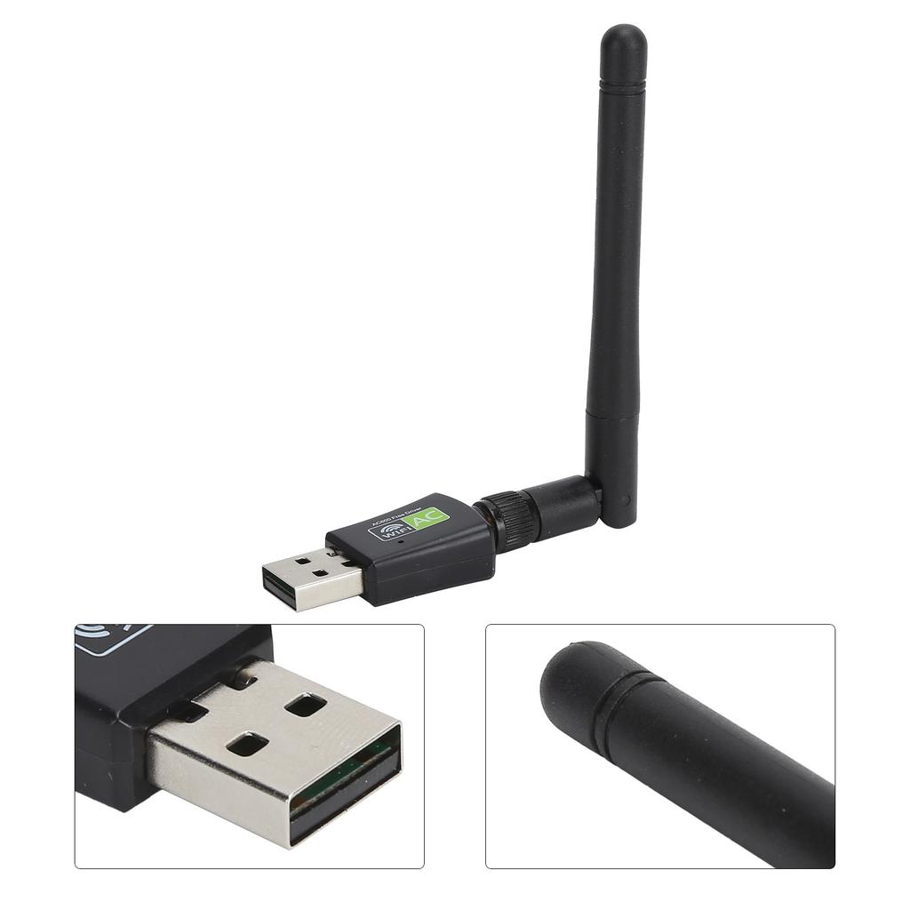 USB Wifi Adapter Receiver Antenna Ethernet 600Mbps 2.4Ghz5Ghz Wireless Network Card Black