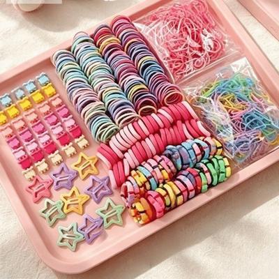 875Pcs Colorful Kids Hair Accessories Set Multicolor Hair Clips Fashion Hair Ties For Girls