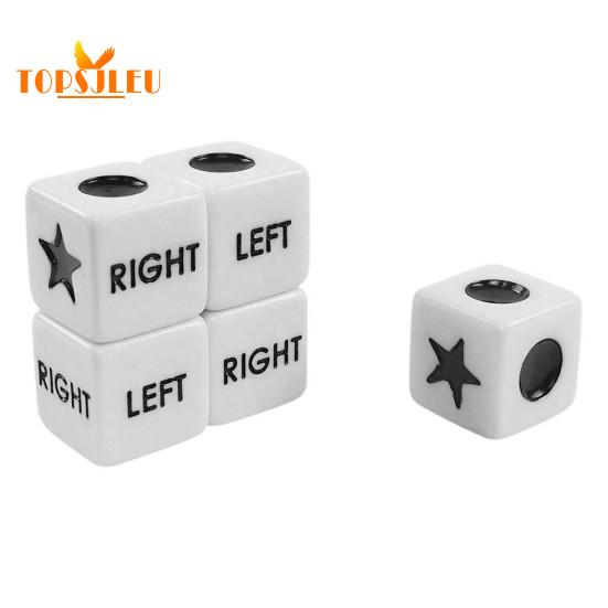 Left Right Center Dice - 5Pcs, Six Sided 16mm Standard Size Acrylic Dice, Easy To Grip, Game Dice Games Accessories