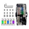 Fuse Block Box 4 Way Overload Protector Blade Fuse Box for RV Van