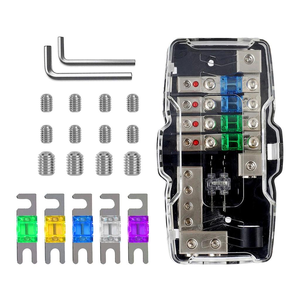 Fuse Block Box 4 Way Overload Protector Blade Fuse Box for RV Van