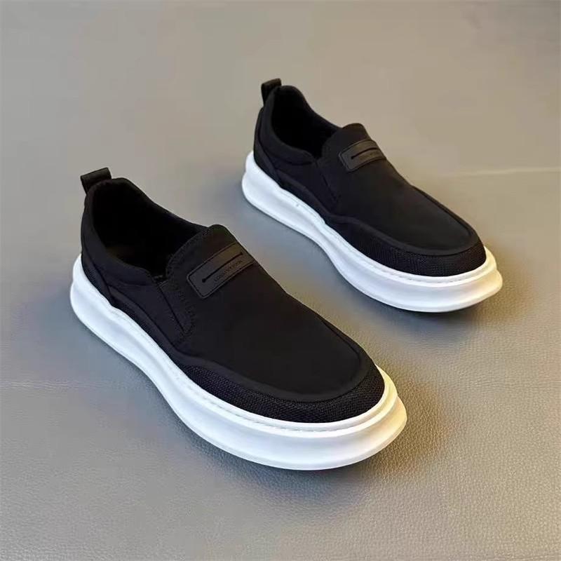 Тканевые туфли ленивые спортивные досуг летние дышащие тонкие черные холщовые кеды 39 чёрный