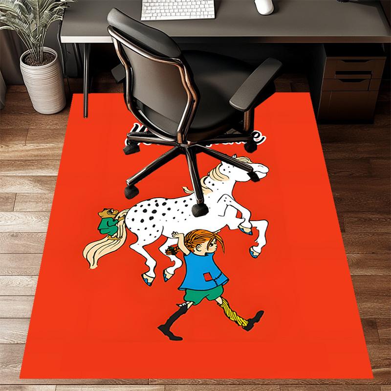 Custom Pippi Longstocking Mat Personalized Name, Polyester Washable Indoor Entryway Rug, Gift for Christmas, Easter, Thanksgiving Day