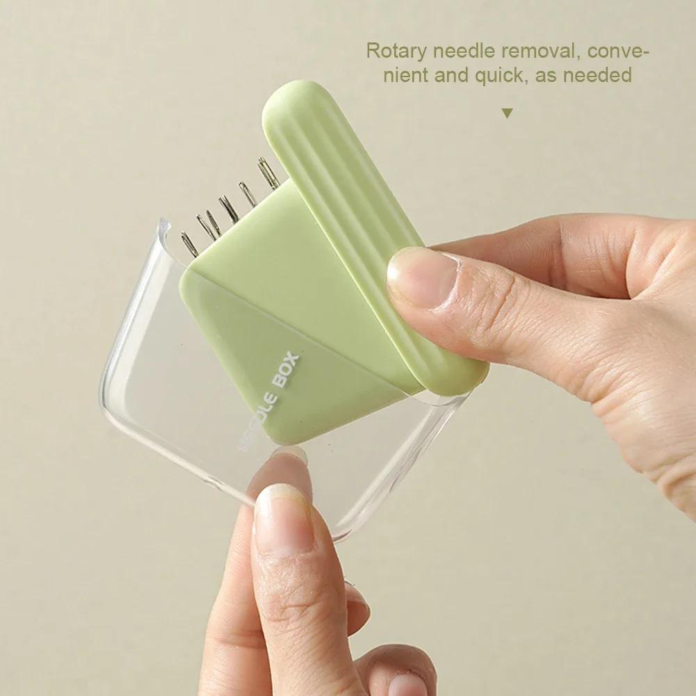 Magnetic Sewing Needle Box with Needle Portable 5 Size Embroidery Needles Magnet Storage Case Home DIY Craft Sewing Accessories