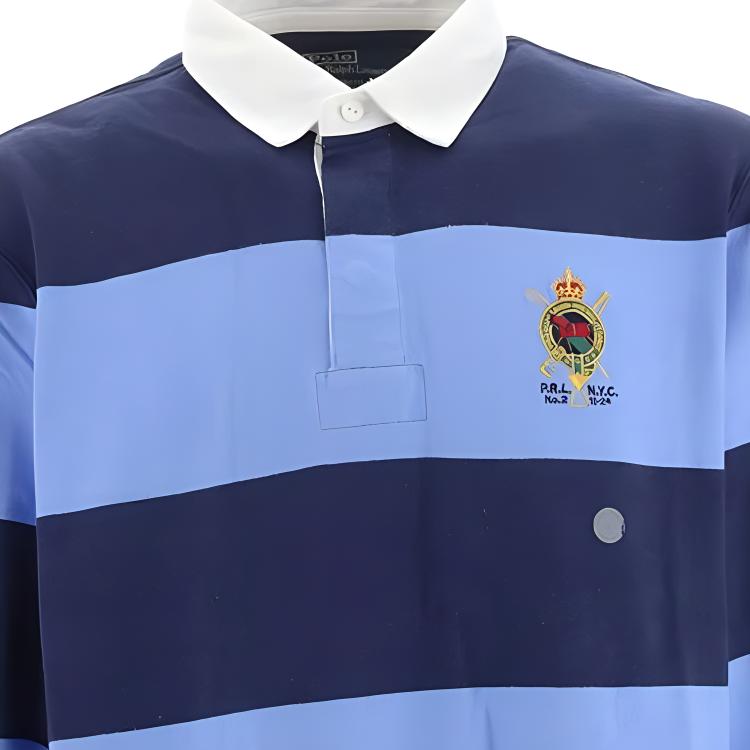 Polo Ralph Lauren Striped Polo Collar Long Sleeve T-Shirt Men Tops Blue 710918006000-001