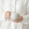 A Pair of 320ml Mugs with a Crystalline The Nuanced Shapes and Nuanced Colors of Gray and Pink Make a Perfect Microwave and Dishwasher Made In Japan