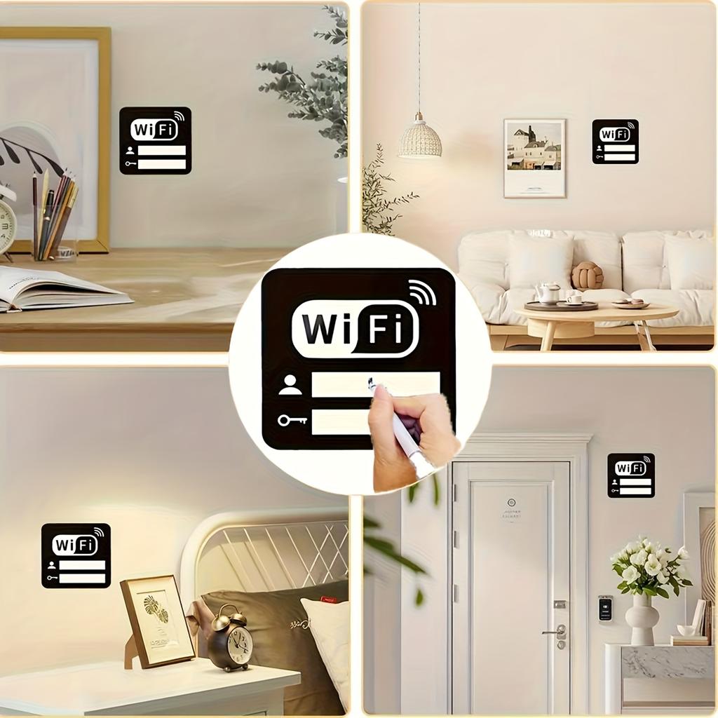 2 st Trådlöst Nätverk WIFI Logotyp Klistermärke Wifi Logotyp Väggklistermärke Kaffebar Mjölkte-ställe Fönsterglas Klistermärke, Lämpligt för Kontor och Offentliga Platser