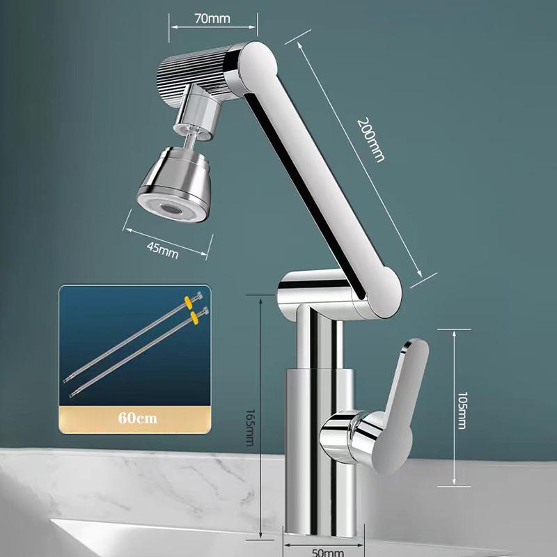 Robinet d'évier de cuisine pivotant à 1080° Robinet d'évier de salle de bain Robinet de lavabo Multifonction Froid et Eau Robinet Laiton