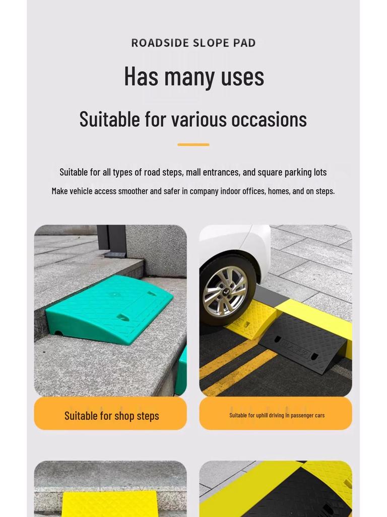 Uphill Step Mat: Plastic Slope Curb Car Sill and Speed Bump