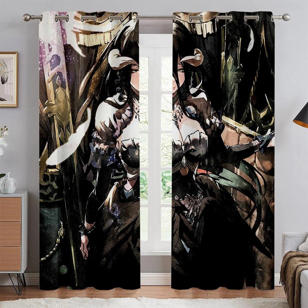 Cartoon Hot Blood Anime Print Curtains, Suitable For Boys And Girls Bedrooms, Office Kitchens, Living Room Decoration Curtains