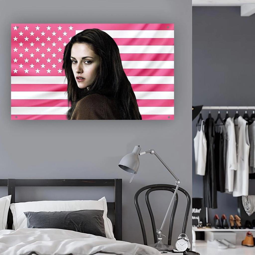 Bella Swan Rosa USA Flagge Kristen Stewart Twilight Wandteppich Ästhetisch Vampir Saga Wanddekoration für Zimmer