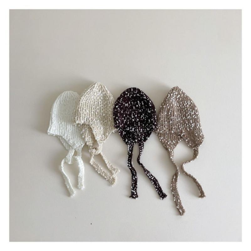 Cute Baby Girl Hat with Braids Brim Winter Warm Knitted Earflap Cap Fashion Beanie for Toddler Soft Yarn Crochet Infant Hat