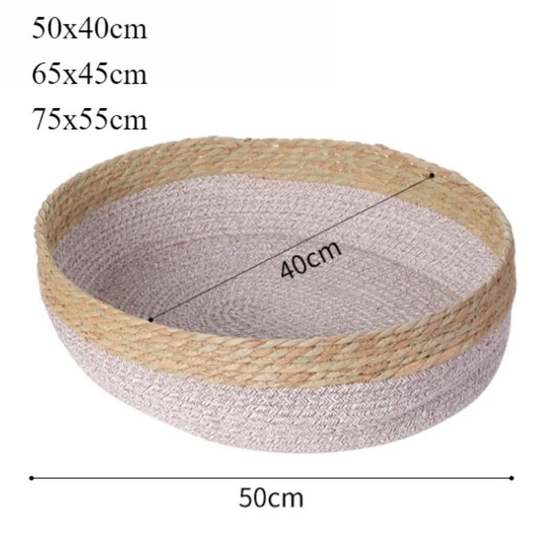Cesta de Rattan Tecida Para Gato Confortável Para Dormir Cama Para Cão Pet Verão Fresca Trama Casa Para Gato Rosca Redonda Cama Para Filhote Gatinho camas para gatos