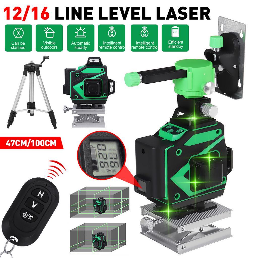 12/16 Lines Laser Level 4D Green Light Self-Leveling 360 Horizontal&Vertical Hanging Wall For Floor Wall Powerful Laser level 6000mAh