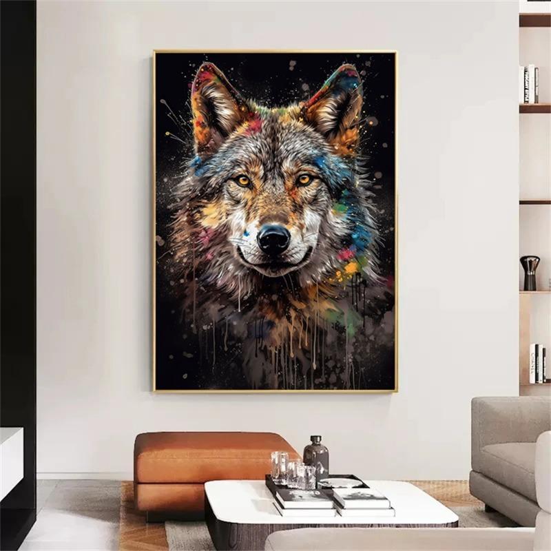 Abstract Graffiti Wall Art Canvas Painting Watercolor Monkey Snake Lion Tiger Animal Portrait Poster for Living Room Home Decor
