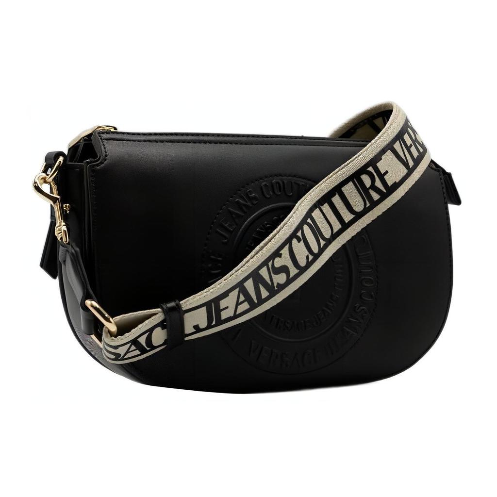 Versace Jeans Couture Detachable Strap Zipper Polyester Crossbody Shoulder Bag Women bags Black 74VA4BV2ZS412899