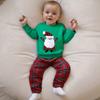 2025 Christmas Toddler Boy's Santa Sweatshirt & Plaid Pants Set