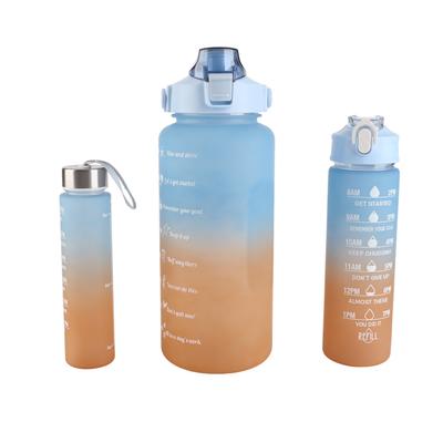Outdoor Large Capacity Plastic Straw Space Cup 3 In 1 Cup Cold Water Bottle Set