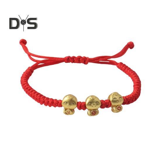 Armband mit geflochtenem Seil und Cartoon-Schlangenanhänger, verstellbar, handgewebt, das Jahr der Schlange, Neujahrsgeschenk