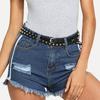 Rivet Studded Belt for Lady DoubleLoop Waist Belt Fashion Narrow Pin Buckle Waistband Jeans Pants Belt Women Accessories