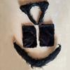 Wolf Ear Tail Set Realistic Design Plush Headband Gloves Tail Set Halloween Parties Role-Playing Accessories