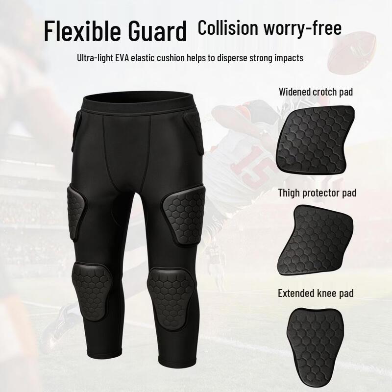 TLXT Honeycomb Protective Knee-Integrated 3/4 Length Impact Shorts