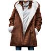 Women's Winter Coat Fleece Lined Jacket Long Sleeve Horn Button Plush Warm Coat
