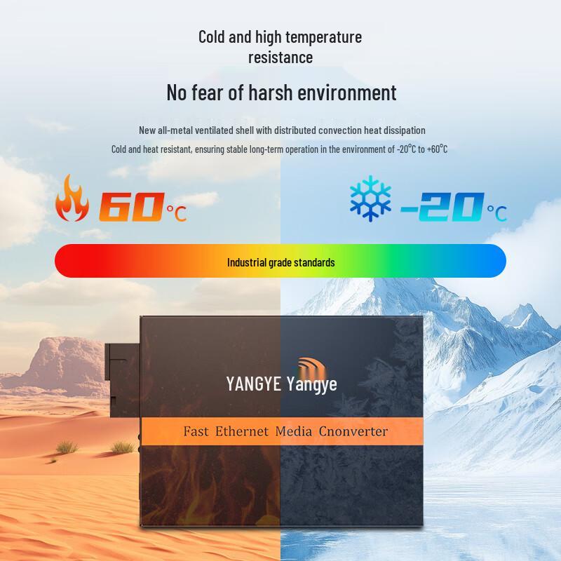 Yangye 100Mbps SC Single-Mode Fiber Optic Transceiver