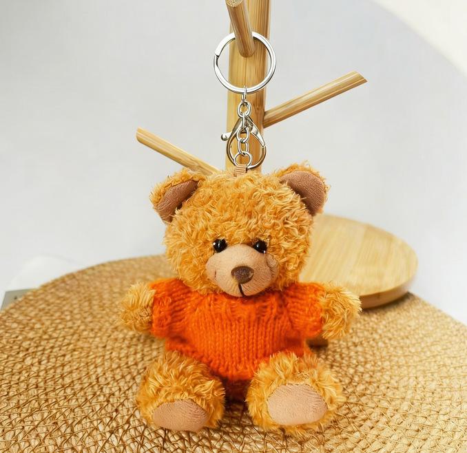 Wearable Teddy Bear Keychain Pendant – Plush Toy Gift for Graduation Season with Logo Print