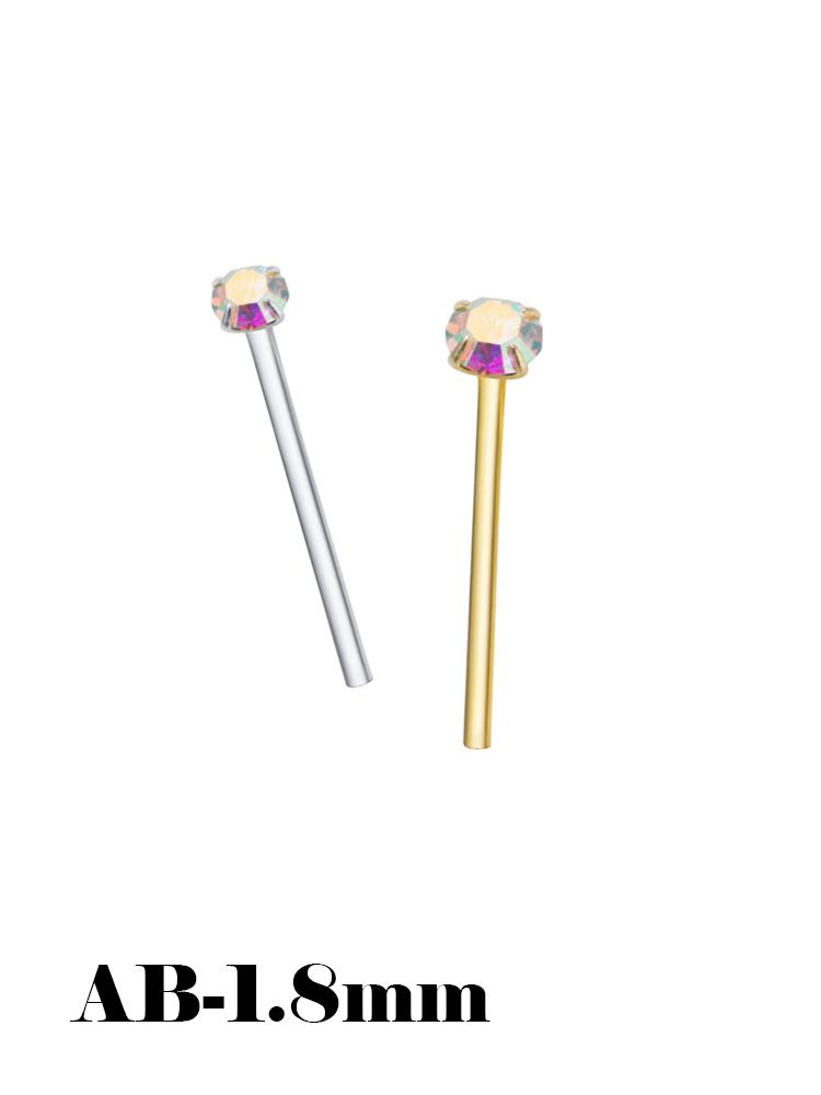 925 Silver Crystal Different Size Nose Studs Nose Piercing Body Jewelry Piercing Nez Pircing Nariz Joyería Corporal